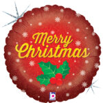 18" Μπαλόνι Merry Christmas με Γκι Holographic