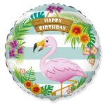 18" Μπαλόνι Φλαμίνγκο Happy Birthday