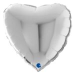 22" Μπαλόν Ασημί Καρδιά