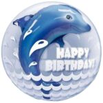 24" Μπαλόνι Bubble δελφίνι "Happy Birthday"