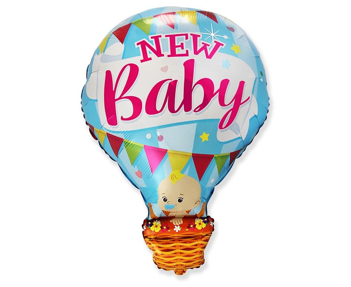 24_-mpaloni-gennisis-aerostato-new-baby-boy_1 24" Μπαλόνι γέννησης Αερόστατο New Baby Boy - Image 1