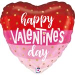 24" Μπαλόνι Καρδιά Αγίου Βαλεντίνου Satin Stripes
