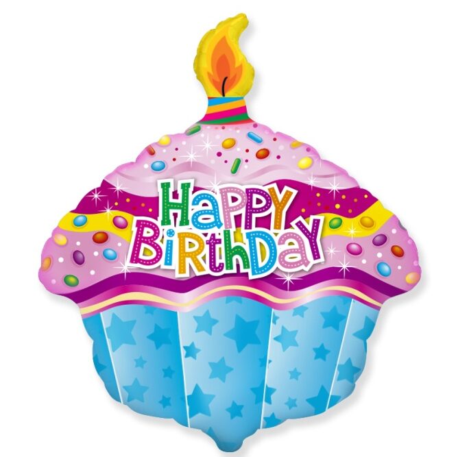 24_-mpaloni-muffine-happy-birthday_1 24" Μπαλόνι Muffine Happy Birthday - Image 1