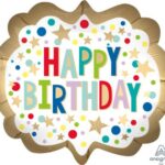 25" Μπαλόνι Happy Birthday Satin Marquee Dots