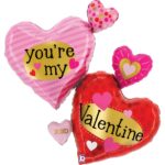 30" Μπαλόνι διπλές καρδιές You are my Valentine