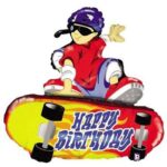 38" Μπαλόνι Skateboard Happy Birthday