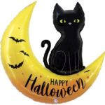 41" Μπαλόνι Happy Halloween Φεγγάρι & Γάτα