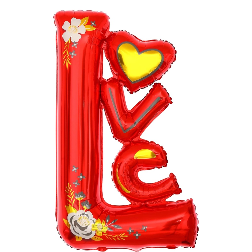 43_-mpaloni-love-kokkino-phloral_1 43″ Μπαλόνι LOVE κόκκινο φλοράλ - Image 1