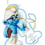 Προσκλητήριο βάπτισης στρουμφάκι σχηματικό