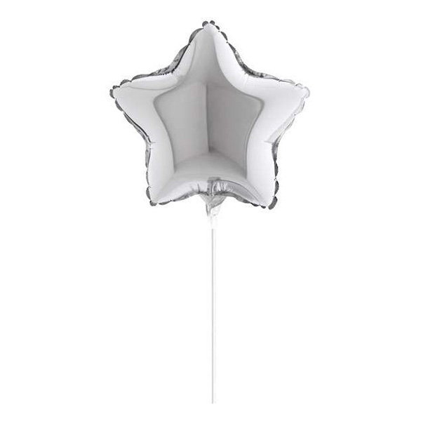 5_-mini-shape-mpaloni-asimi-asteri-_me-valvida__1 5″ Mini Shape μπαλόνι Ασημί Αστέρι (με βαλβίδα) - Image 1
