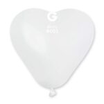 6" Μπαλόνι Λευκή Καρδιά (100 τεμ)