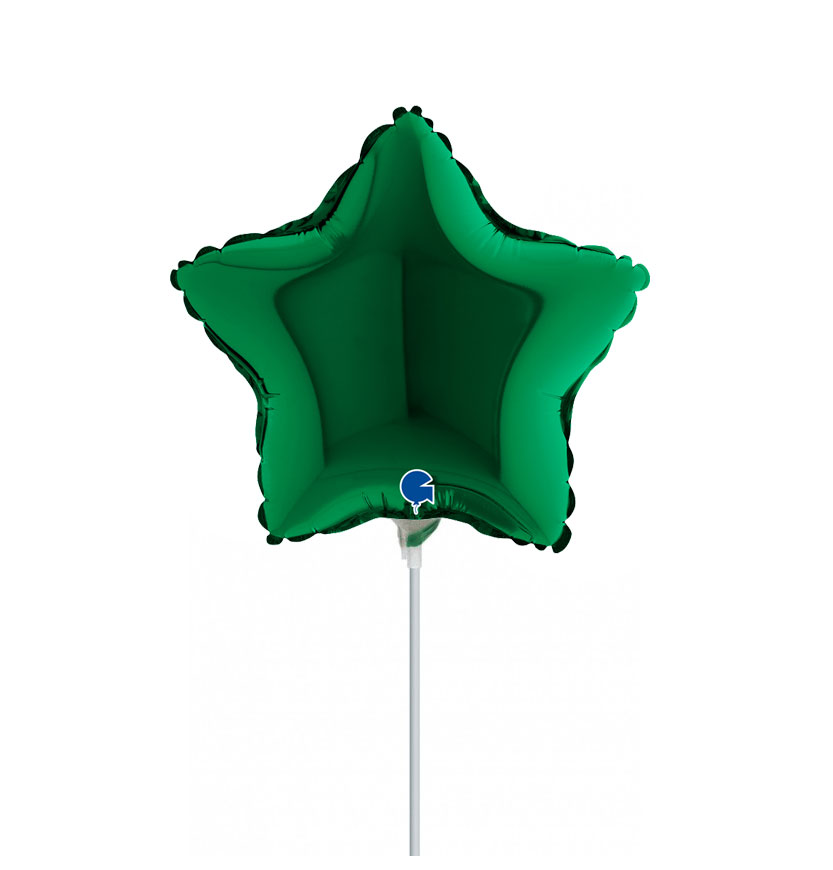 9_-mini-shape-mpaloni-skoiro-prasino-asteri_1 9" Mini Shape Μπαλόνι σκούρο Πράσινο Αστέρι - Image 1