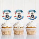 Topper Cupcake - Ναυτικό Αρκουδάκι (6 τεμ)