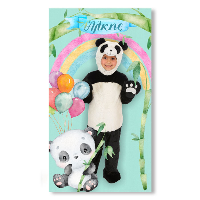 afisa-arkoudaki0-panda Αφίσα πάρτυ με φώτο αρκουδάκι Panda 1,30m - Image 1