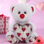 Αρκουδάκι Βαλεντίνου με καρδιά πούλιες 35cm