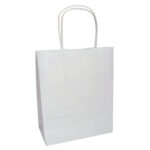 Λευκή  Τσάντα Δώρου με στριφτή λαβή (31Χ25Χ12)