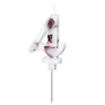 Άσπρο κεράκι με φυσικά λουλούδια - Αριθμός 4