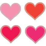 Χάρτινες κοπτικές Καρδιές με γκλίτερ (50 τεμ)