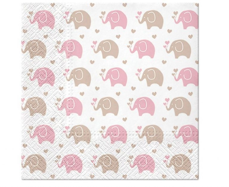 CREATOR: gd-jpeg v1.0 (using IJG JPEG v62), quality = 82 Χαρτοπετσέτες Baby Elephant ροζ (20 τεμ) - Image 1
