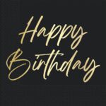Μαύρες Χαρτοπετσέτες Elegant Happy Birthday (20 τεμ)