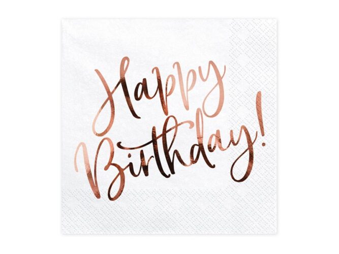 chartopetsetes-happy-birthday-roz-chriso-_20-tem__1 Χαρτοπετσέτες Happy Birthday Ροζ Χρυσό (20 τεμ) - Image 1