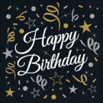 Χαρτοπετσέτες μαύρες Happy Birthday (20 τεμ)