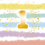 Χαρτοπετσέτες φαγητού 1st Birthday - Rainbow (16 τεμ)