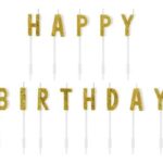Χρυσά κεράκια Happy Birthday με γκλίτερ