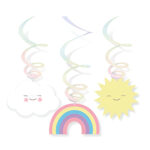 Διακοσμητικά Οροφής Swirls Ουράνιο Τόξο (6 τεμ)