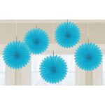 Διακοσμητικές Βεντάλιες Μπλε Καραϊβικής (5 τεμ)