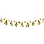Γιρλάντα χρυσά αστέρια & φουντίτσες 1,3m