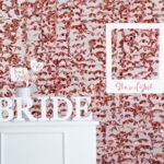 Διακοσμητική Κουρτίνα Backdrop με rosegold Λουλούδια