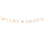 Διακοσμητικό μπάνερ ροζ "Bride - Groom"