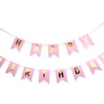 Διακοσμητικό μπάνερ ροζ "Happy birthday"