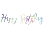 Ιριδίζον μπάνερ Happy Birthday