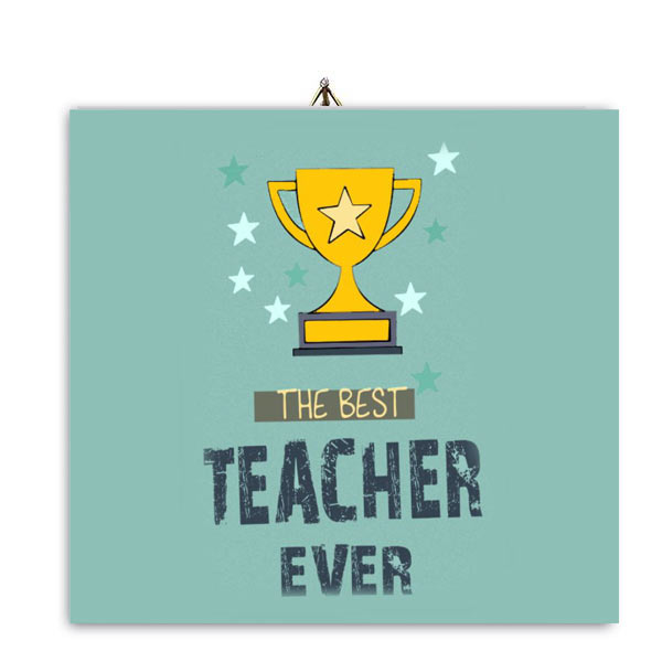kadraki-best-teacher-kipelo Ξύλινο καδράκι "Best teacher Κύπελο" - Image 1