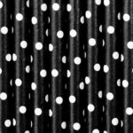 Καλαμάκια χάρτινα Μαύρα πουά (10 τεμ)