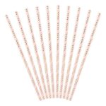 Καλαμάκια χάρτινα Ροζ & Χρυσό (10 τεμ)