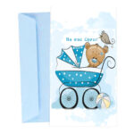 Ευχετήρια Κάρτα Γέννησης - Αρκουδάκι Boy