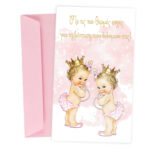 Ευχετήρια Κάρτα Βάπτισης - Δίδυμα Κοριτσάκια