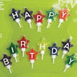 Κεράκια σε σχήμα αστεράκια "Happy Birthday" (13 τεμ)