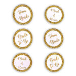 Κονκάρδες χρυσές για Bachelorette party (6 τεμ)