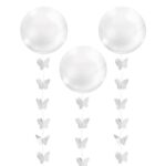 Κρεμαστά χάρτινα Διακοσμητικά άσπρες "Πεταλούδες" 200cm