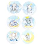 Ξύλινες Κονκάρδες Ελεφαντάκι (6 τεμ)