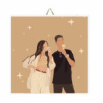 Ξύλινο Καδράκι "Couple eating Ice Cream"