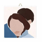 Ξύλινο Καδράκι Ζευγάρι σε αφαιρετικό σχέδιο