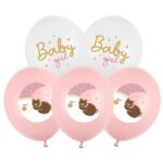 Λάτεξ μπαλόνια Baby Girl αρκουδάκι (6 τεμ)