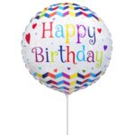 Mini Shape Μπαλόνι Happy Birthday άσπρο