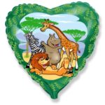 Μπαλόνι Καρδιά Ζωάκια Ζούγκλας