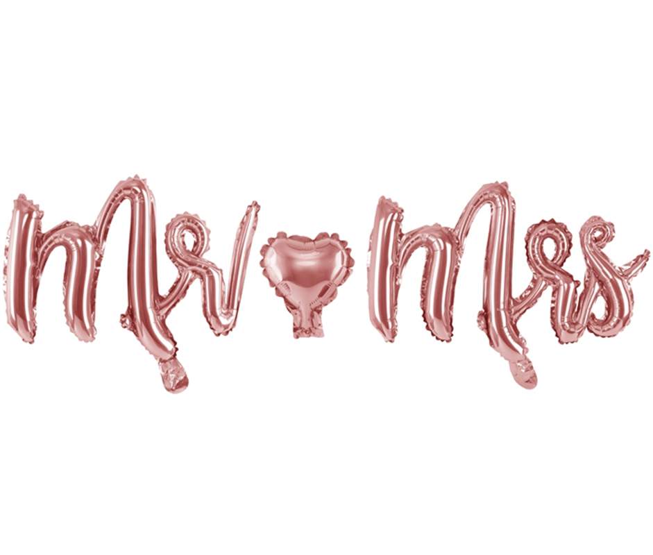CREATOR: gd-jpeg v1.0 (using IJG JPEG v62), quality = 65 Σετ μπαλόνια "Mr & Mrs" rosegold 125cm - Image 1